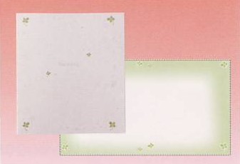 もん・2つ折色紙「クローバー」（封筒付き）