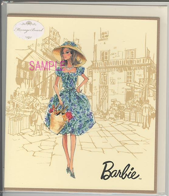 Barbie2つ折色紙（封筒付）「マーケットデイ柄」