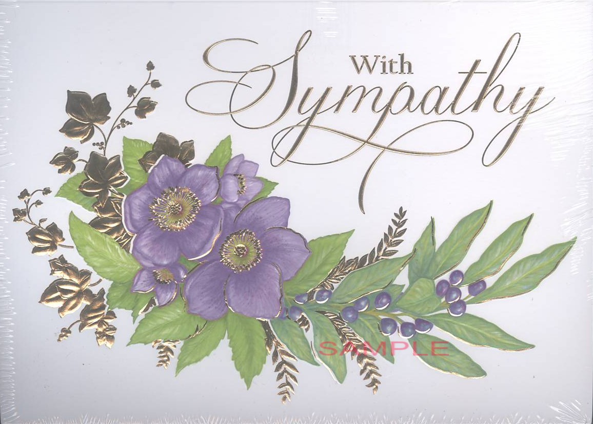 Floral Amethyst Sympathy Card