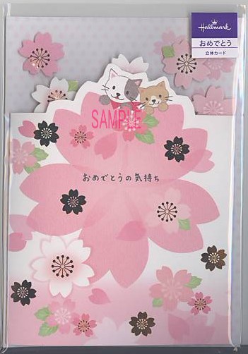 春・御祝い（立体）「おめでとうのキモチ猫」