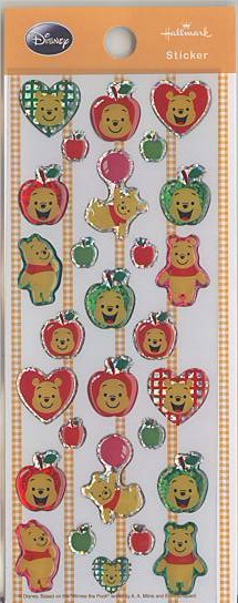 Pooh・シール（もりあがり加工）「りんご」