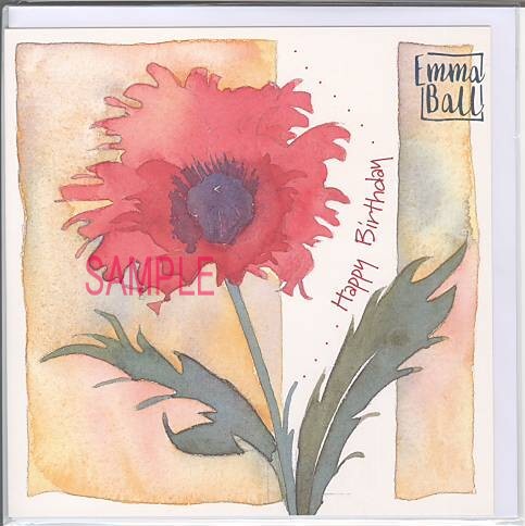 square card-誕生日Poppy