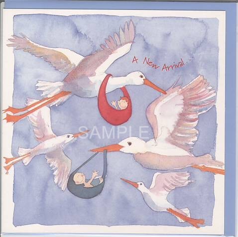 square card-出産祝、懐妊祝　コウノトリ