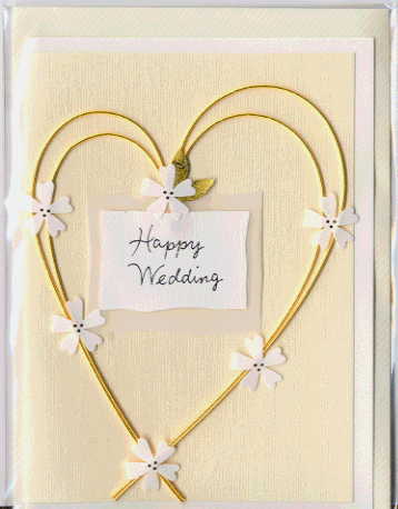 結婚祝いハンドメイドカード（クリーム）