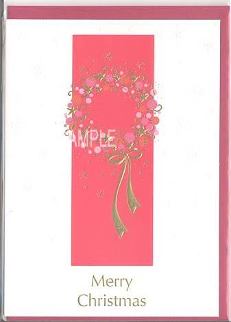 X'masフォーマルカード「リース：赤」