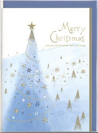 X'masフォーマルカード「ツリー：ブルー」