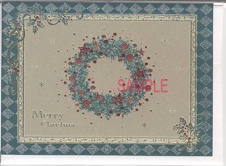 X'masフォーマルカード（封筒付）「リース：緑」