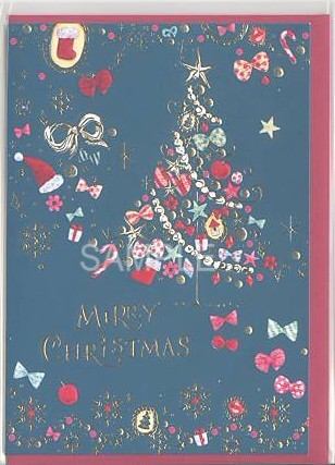 X'masフォーマルカード（封筒付）「ツリー・緑」