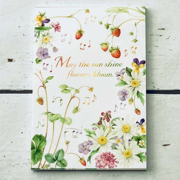 はがき箋「ブルーム イチゴとマーガレット」