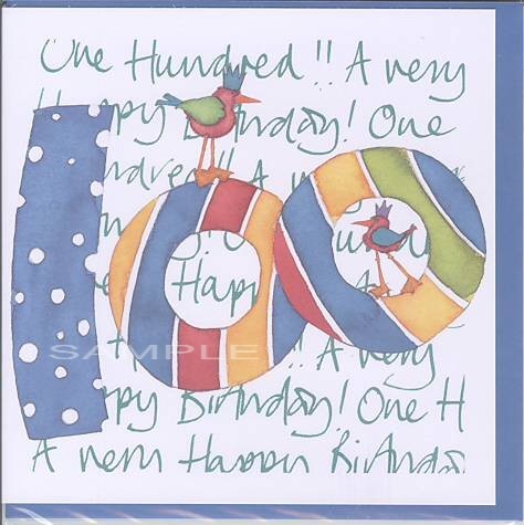 square card-誕生日100歳