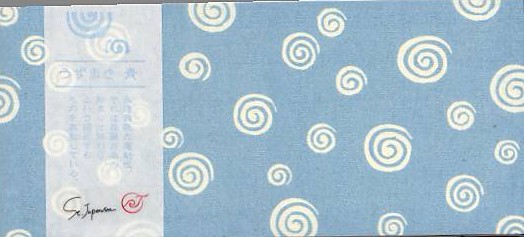 和手拭柄一筆箋「うずまき　青」