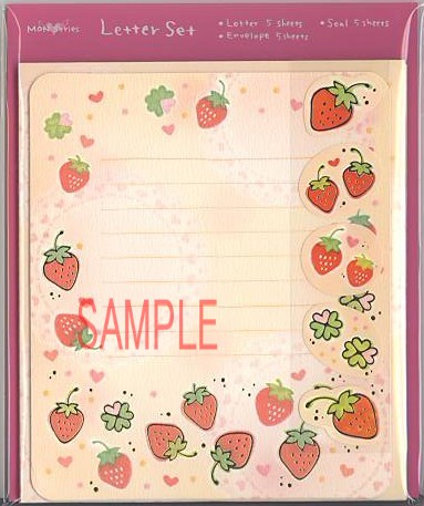 もん・ミニ・レターセット「イチゴ」