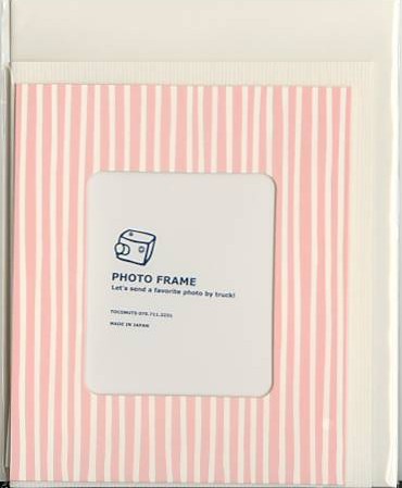 フォトフレームカード（縞：ピンク）