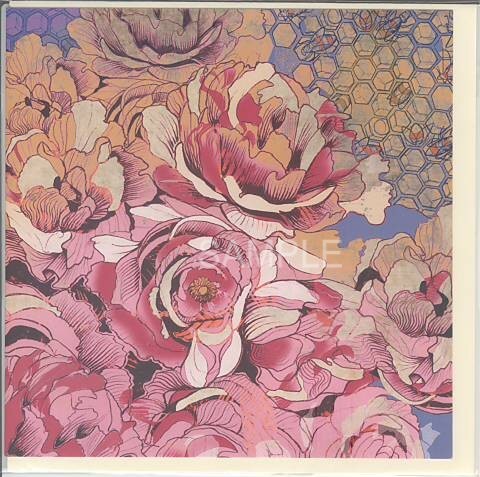 square card-シャクヤクと蜂